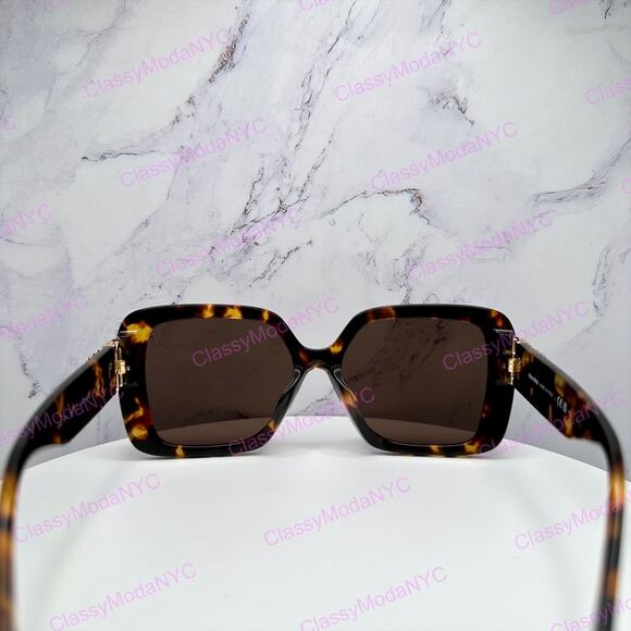 New MIU MIU Sunglasses Brown Square Gold Full Rim 56mm MIU MIU